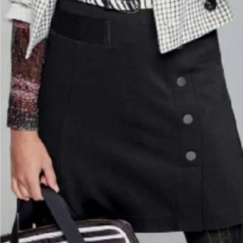Cabi Black Ponte A-line Skirt Style 3218